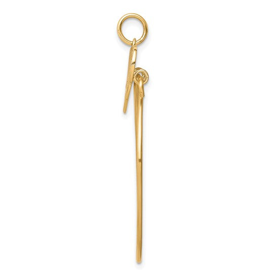 10KT Yellow Gold Polished Filigree LOVE Charm Holder