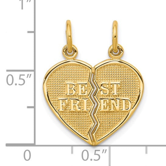 10kt Yellow Gold BEST FRIEND 2 Piece Break-A-Part Charm