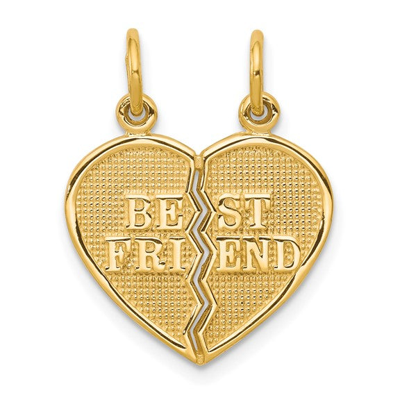 10kt Yellow Gold BEST FRIEND 2 Piece Break-A-Part Charm