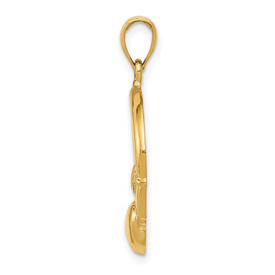 10kt Yellow Gold Polished Claddagh Pendant