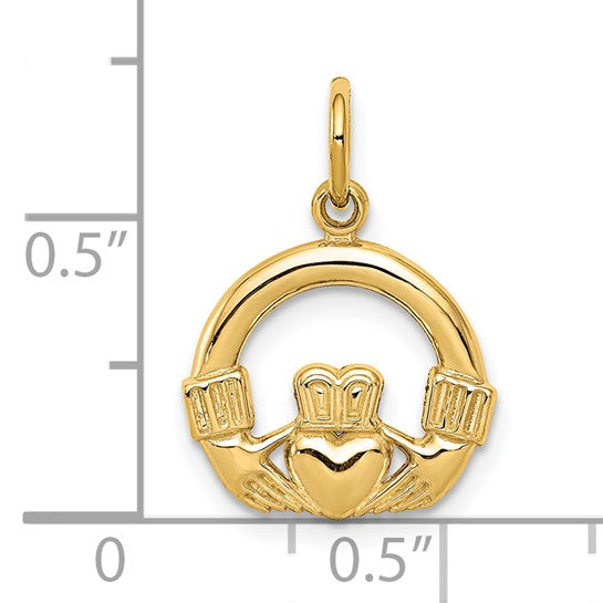 10kt Yellow Gold Claddagh Charm