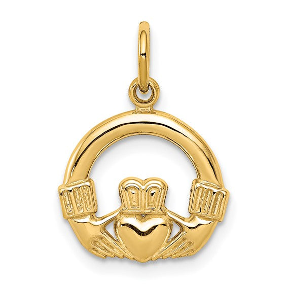 10kt Yellow Gold Claddagh Charm