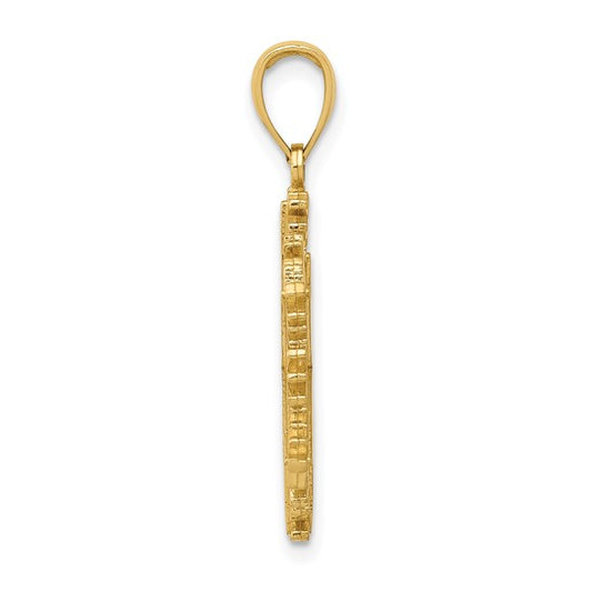 10kt Yellow Gold Polished Snowflake Pendant