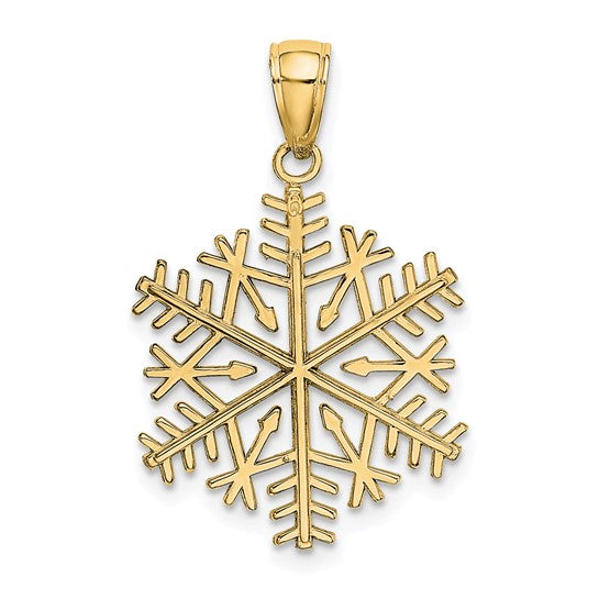 10kt Yellow Gold Polished Snowflake Pendant
