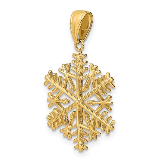 10kt Yellow Gold Polished Snowflake Pendant