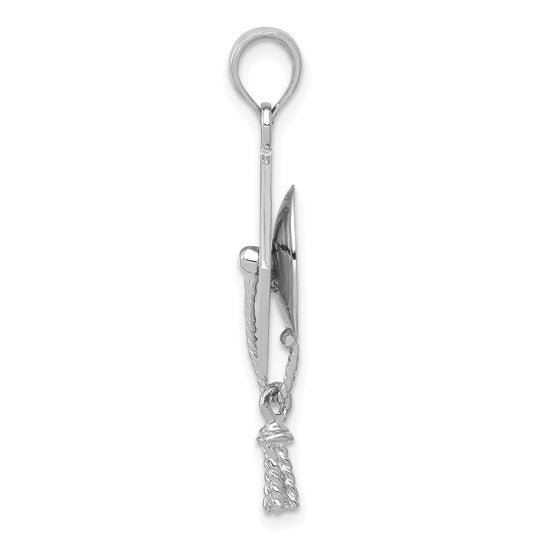 10KT White Gold 3-D Graduation Cap w/ Moveable Tassle Charm