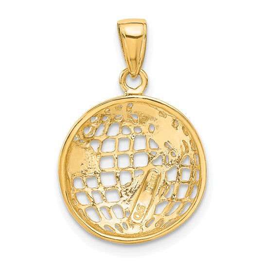 10kt Yellow Gold Polished Globe Pendant
