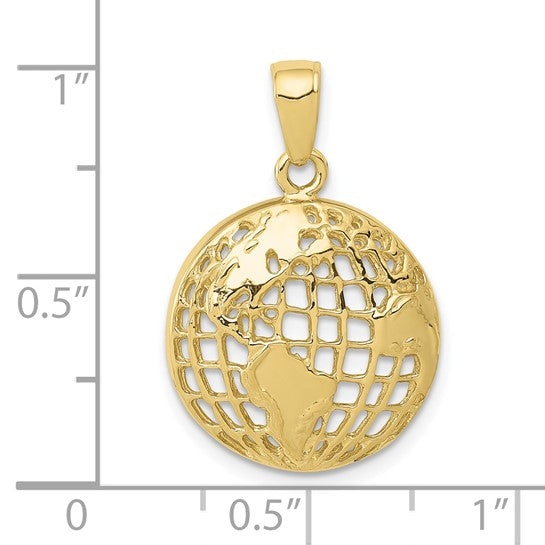 10kt Yellow Gold Polished Globe Pendant