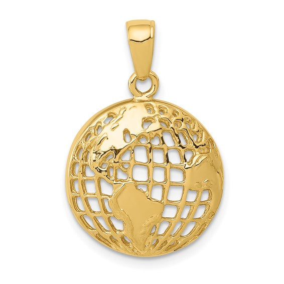 10kt Yellow Gold Polished Globe Pendant