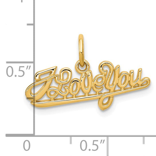 10KT Yellow Gold I LOVE YOU Charm