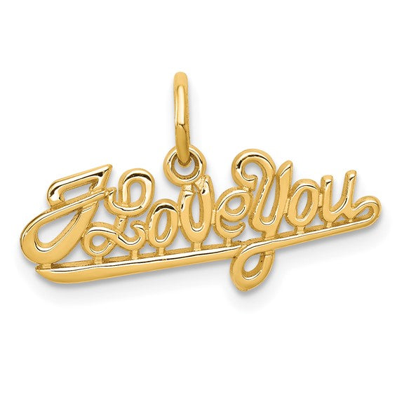 10KT Yellow Gold I LOVE YOU Charm