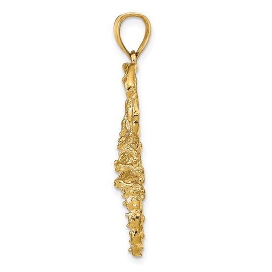 10kt Yellow Gold Solid Polished Open-Backed Scorpion Pendant