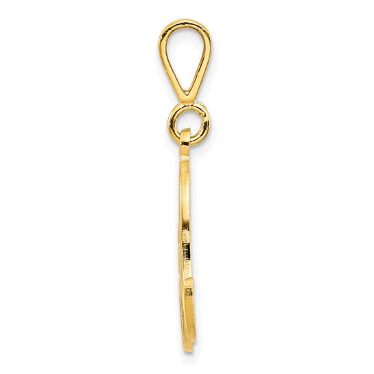 10kt Yellow Gold Filigree Initial A Pendant