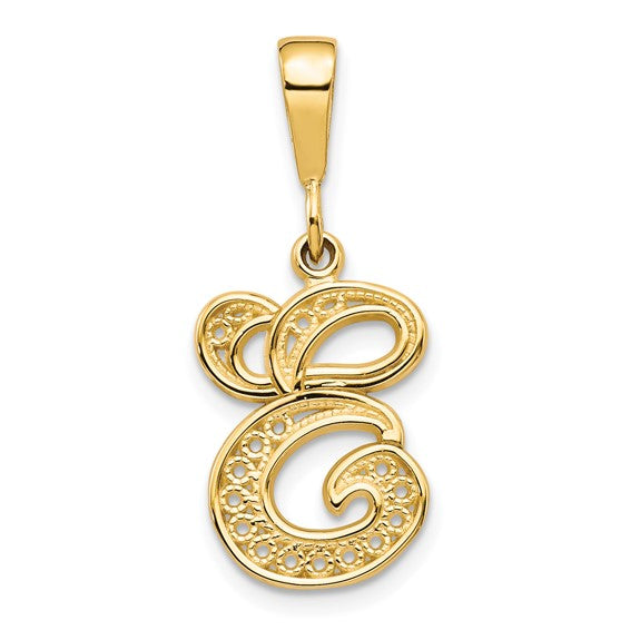 10kt Yellow Gold Initial E Pendant