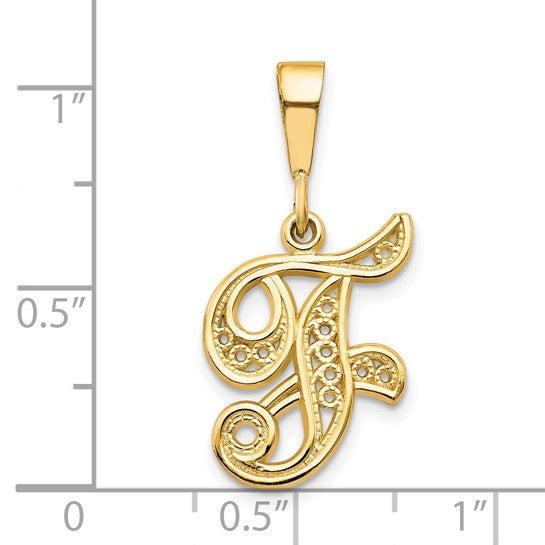 10kt Yellow Gold Initial F Pendant