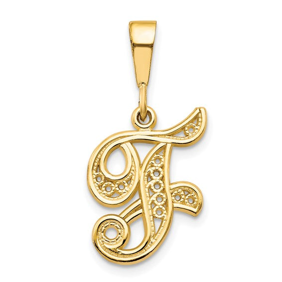 10kt Yellow Gold Initial F Pendant