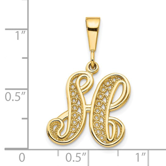 10kt Yellow Gold Initial H Pendant