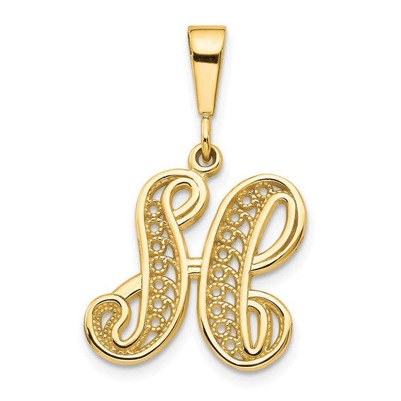 10kt Yellow Gold Initial H Pendant
