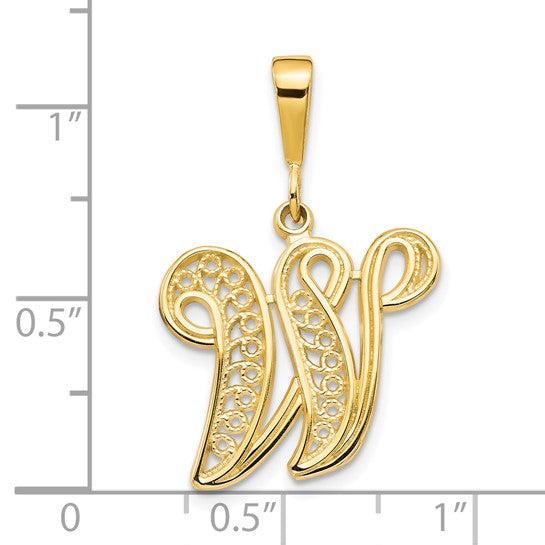 10kt Yellow Gold Initial W Pendant