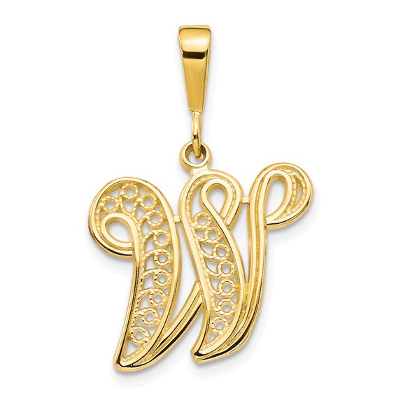 10kt Yellow Gold Initial W Pendant