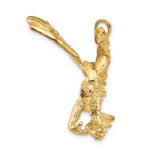 10kt Yellow Gold Solid Polished Eagle Pendant