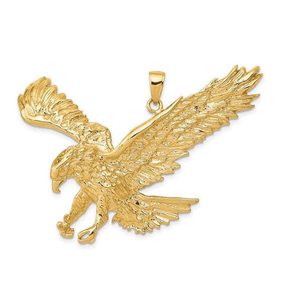 10kt Yellow Gold Solid Polished Eagle Pendant