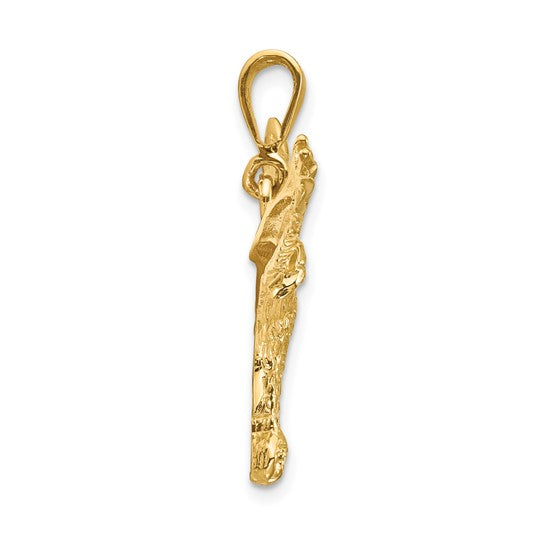 10kt Yellow Gold Solid Polished Eagle Pendant