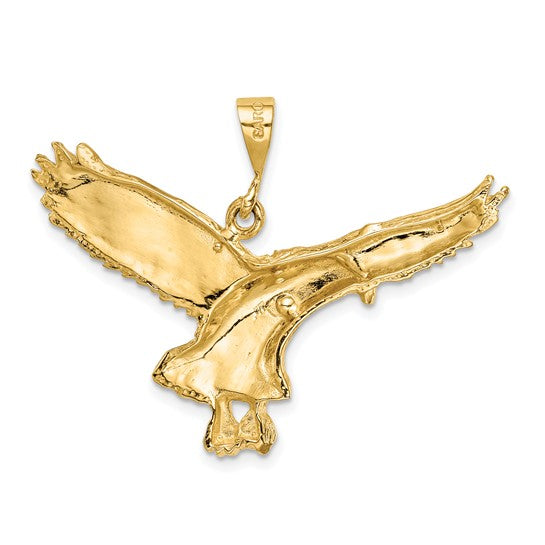 10kt Yellow Gold Solid Polished Eagle Pendant