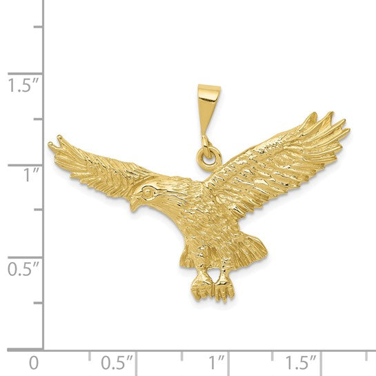 10kt Yellow Gold Solid Polished Eagle Pendant