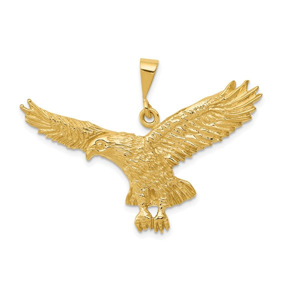 10kt Yellow Gold Solid Polished Eagle Pendant