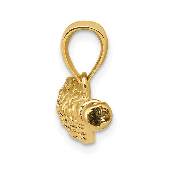 10KT Yellow Gold Solid Polished 3-D Lacrosse Stick Pendant