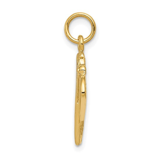 10kt Yellow Gold Polished Lacrosse Sticks Charm