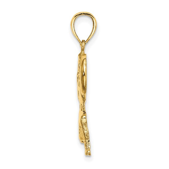 10kt Yellow Gold Solid Polished Weightlifter Charm
