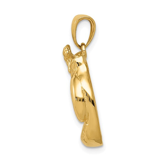 10kt Yellow Gold Solid Polished Open-Backed Boxing Gloves Pendant