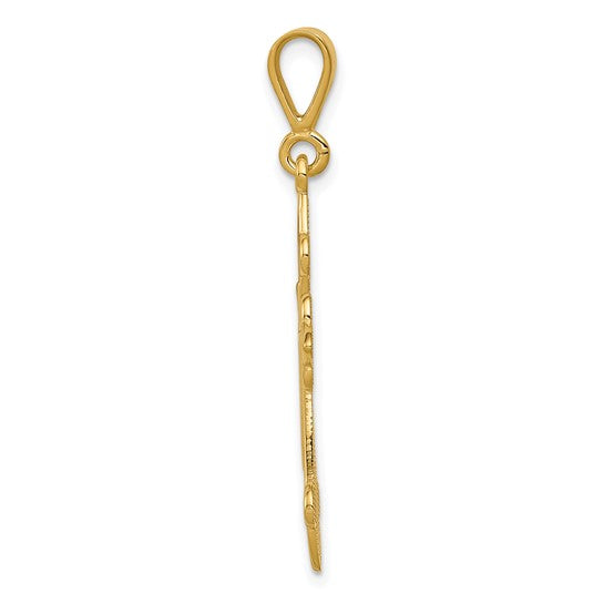 10kt Yellow Gold Fleur de Lis Cross Pendant