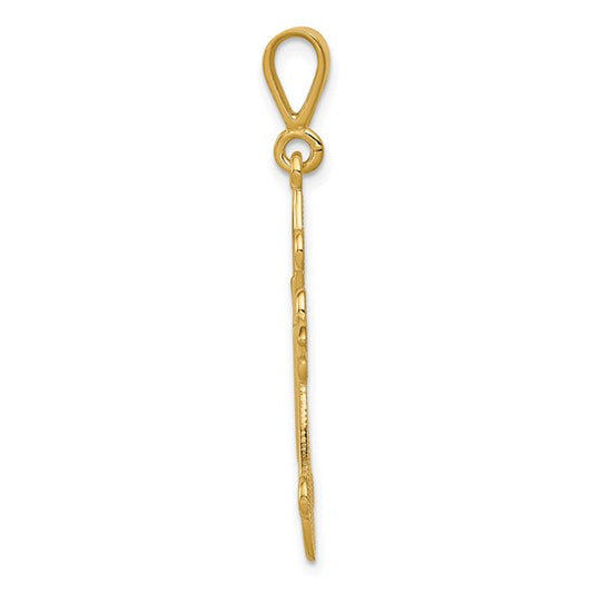 10kt Yellow Gold Fleur de Lis Cross Pendant