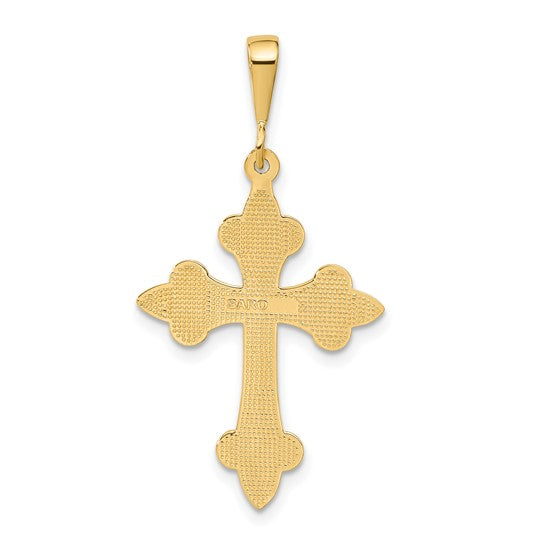 10kt Yellow Gold Fleur de Lis Cross Pendant