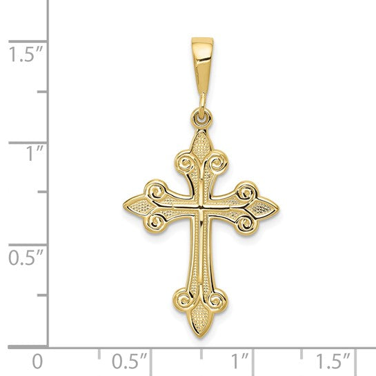 10kt Yellow Gold Fleur de Lis Cross Pendant