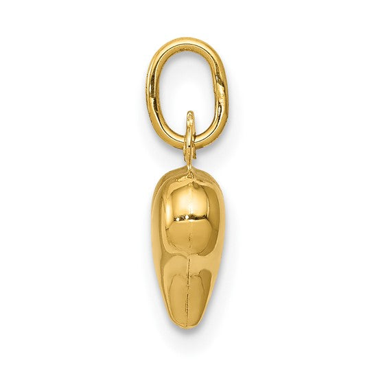 10KT Yellow Gold Polished 3-D Heart Charm