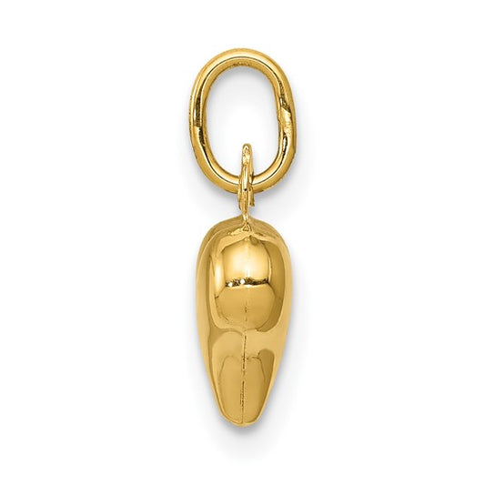 10KT Yellow Gold Polished 3-D Heart Charm