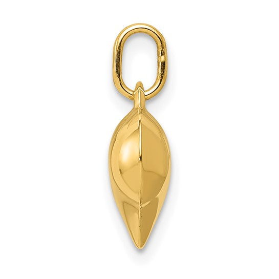 10KT Yellow Gold Polished 3-D Heart Pendant