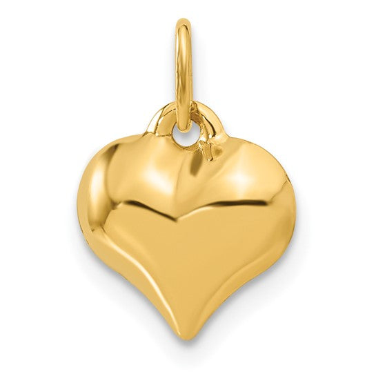 10KT Yellow Gold Polished 3-D Heart Pendant