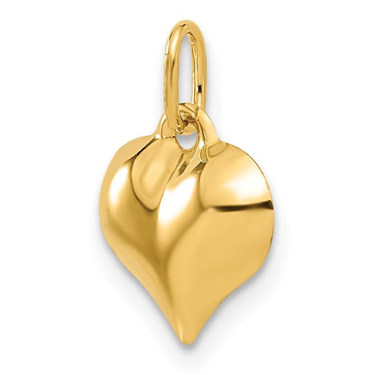 10KT Yellow Gold Polished 3-D Heart Pendant