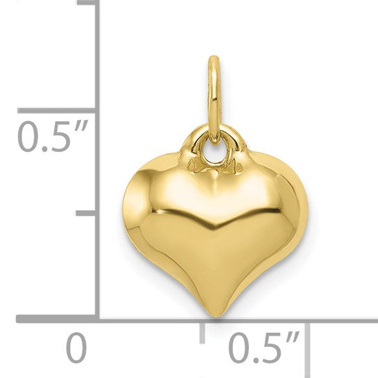 10KT Yellow Gold Polished 3-D Heart Pendant