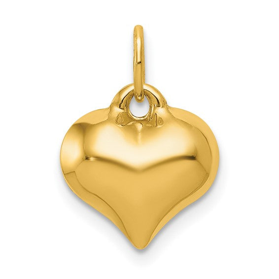 10KT Yellow Gold Polished 3-D Heart Pendant