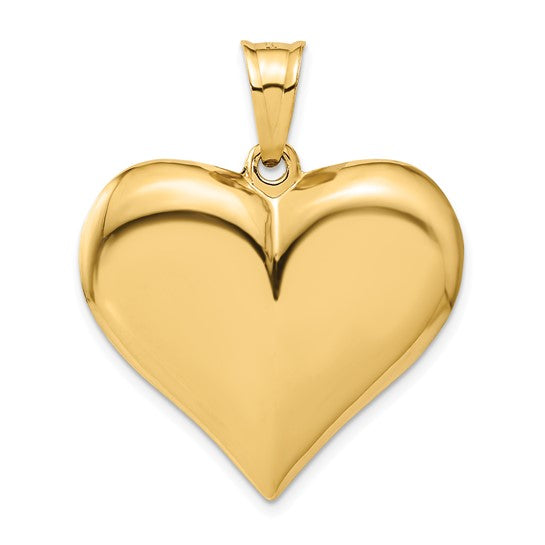 10KT Yellow Gold Polished 3-D Heart Pendant