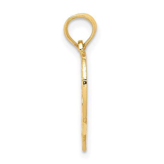 10kt Yellow Gold 13 mm Heart Cut-out Pendant