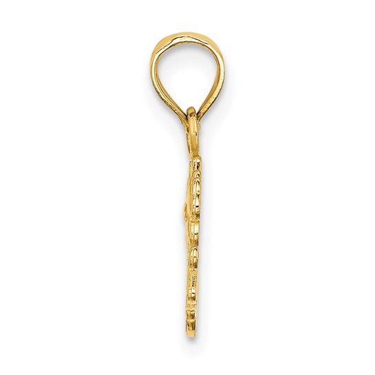 10kt Yellow Gold #1 DAUGHTER with Flowers Charm