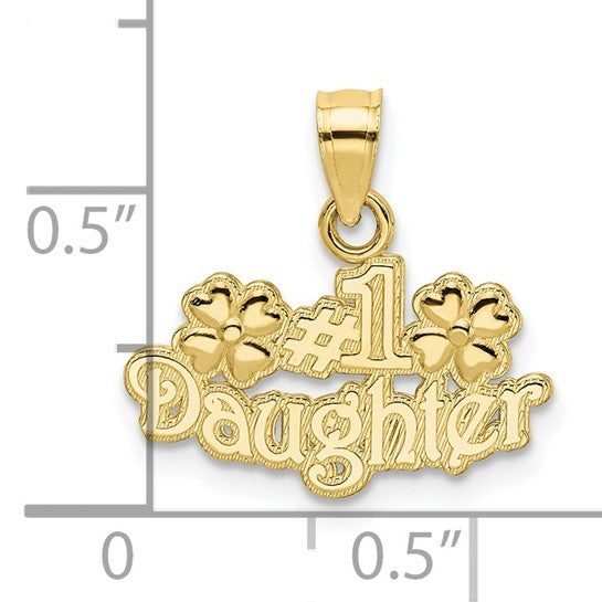 10kt Yellow Gold #1 DAUGHTER with Flowers Charm