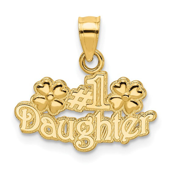 10kt Yellow Gold #1 DAUGHTER with Flowers Charm